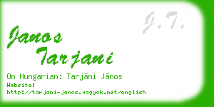 janos tarjani business card